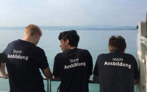 Bootsfahrt auf dem Bodensee beim Ausbildungsworkshop